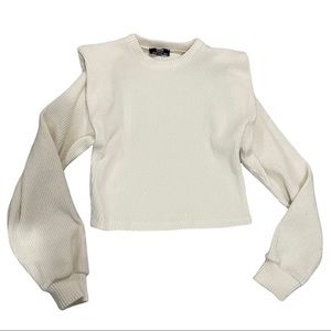 Cropped ribbed sweater